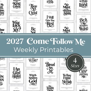 LDS Scripture Wall Art New Testament 2027 Bible Verse Typography Prints Come Follow Me Weekly Posters Relief Society Primary Handouts