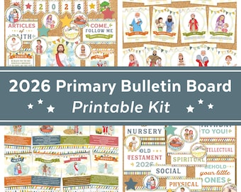 2026 Primary Bulletin Board Kit, Old Testament, Come Follow Me, Articles of Faith, Digital Download (Printable)