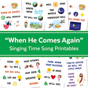 When He Comes Again | Singing Time Flipchart for LDS Primary Come, Follow Me