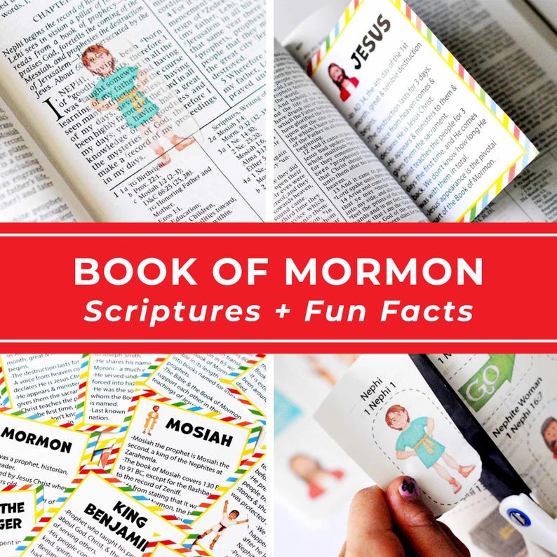 Primary Activities Digital Download Come Follow Me Kids Learning Resources Book Of Mormon Scripture Study Fun Fact Cards Sticker Collection Children Teaching Tools Sunday School Classroom Materials Interactive Religious Education Primary