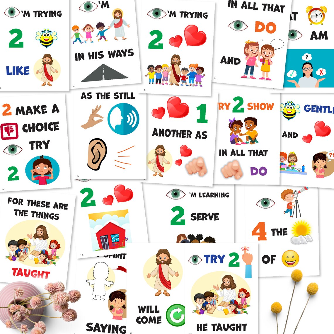 I'm Trying to Be Like Jesus Primary Song Chart March - Etsy
