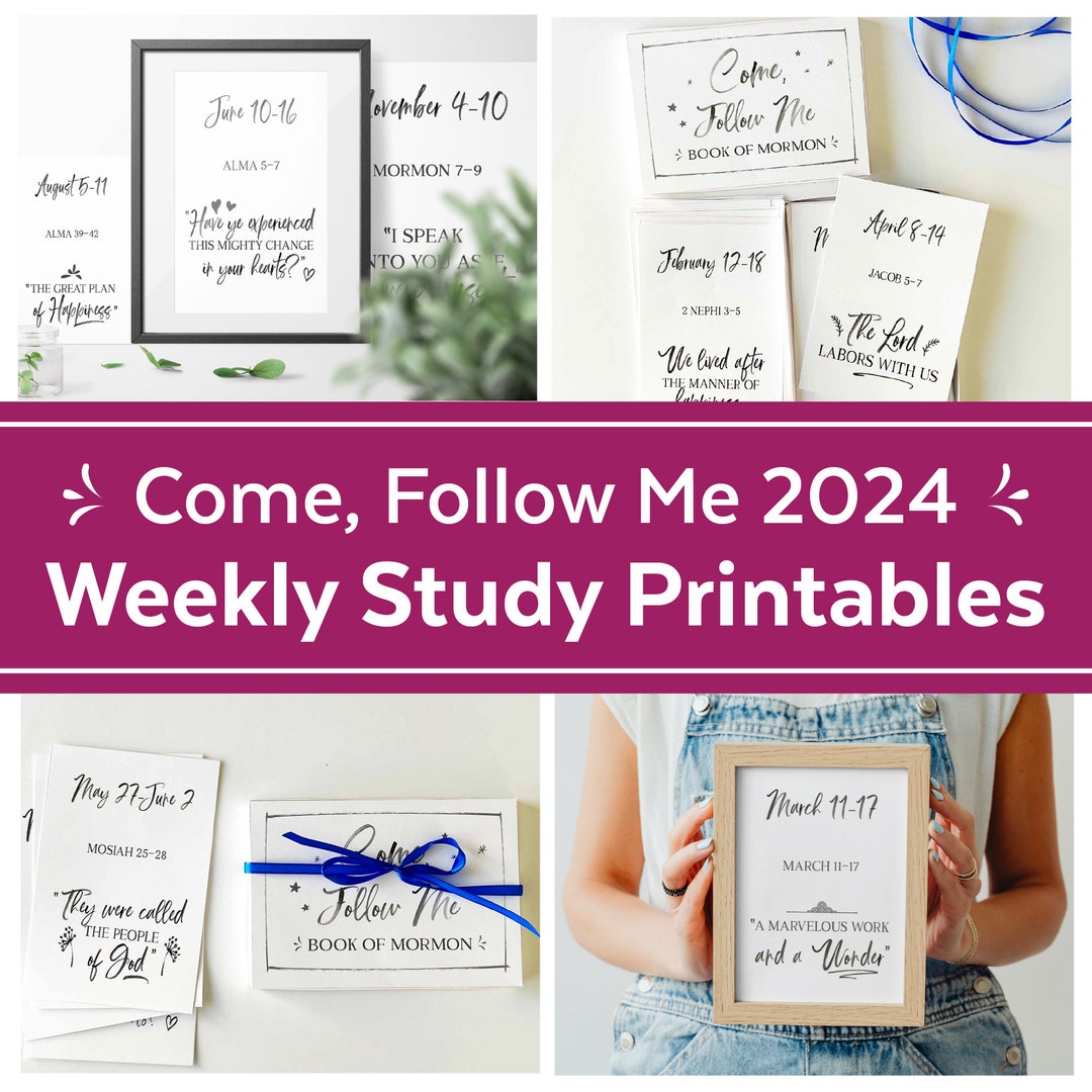 Come Follow Me 2024 Weekly Study Printables for Book of Mormon 2024 LDS