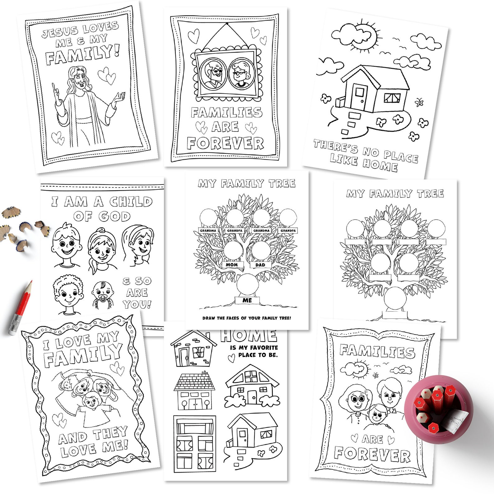 Family History FUN Activity &amp; Coloring Printable Kit for Kids - Etsy