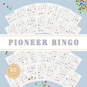 LDS Pioneer Bingo Game, Church History Fun Printable Activity, Family Gatherings, Pioneer Day Celebration, Digital Download