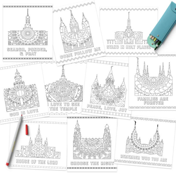 Pages à colorier des temples | Coloriages du temple des saints des derniers jours
