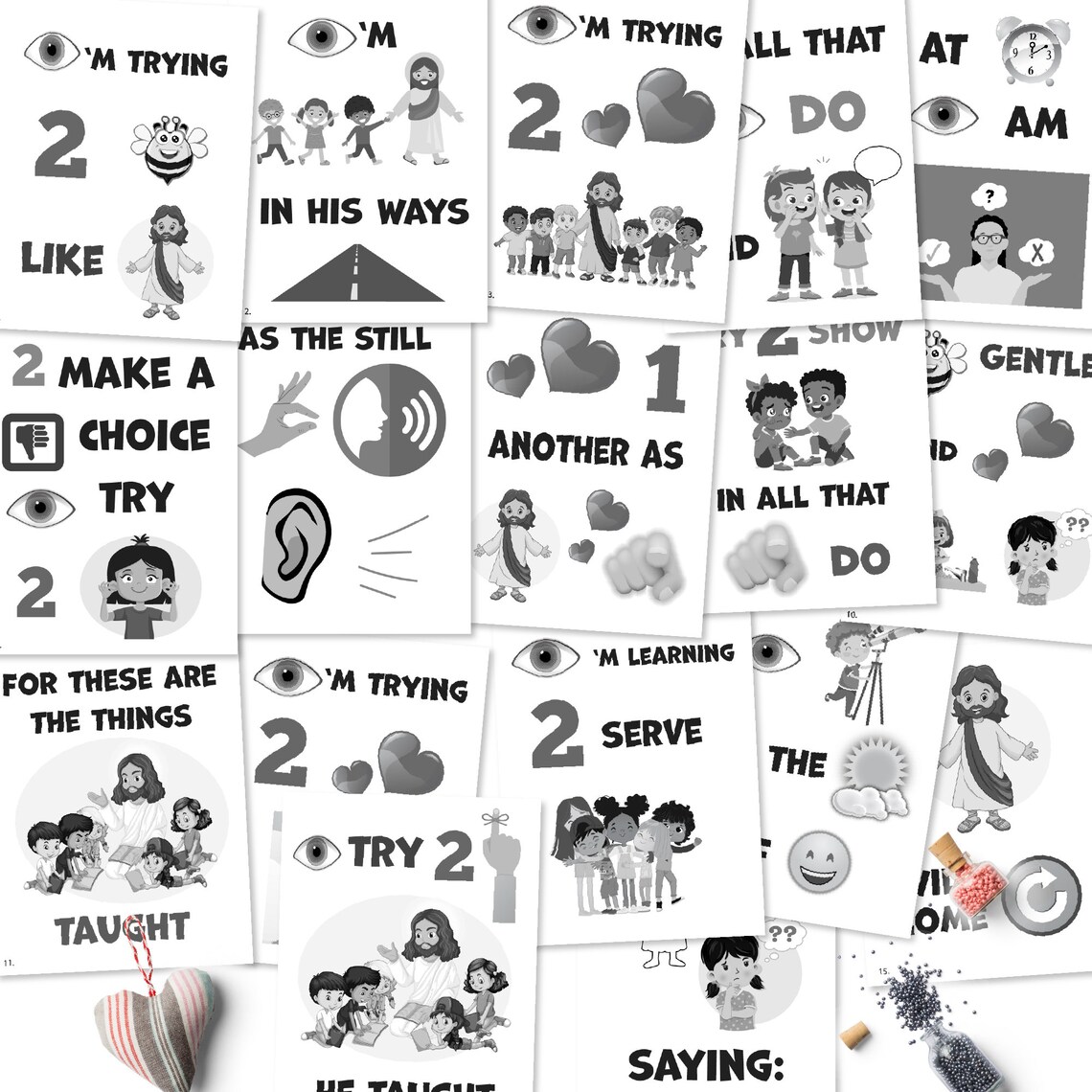 I'm Trying to Be Like Jesus Primary Song Chart March - Etsy