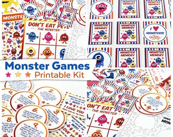 Monster Games Printable Kit | Printable Downloads Kids Games & Activities Monsters