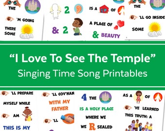 I Love To See The Temple | Singing Time Flipchart for LDS Primary Come, Follow Me