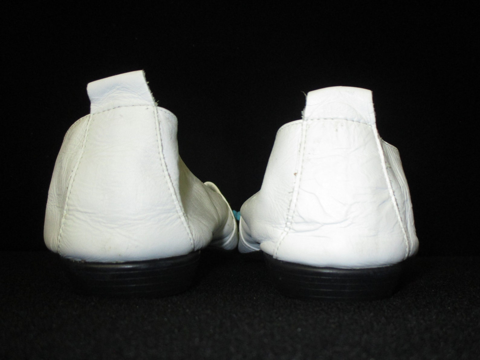 vintage mainframe knots white knotted leather ballet flats shoes size 8.5 made in brazil