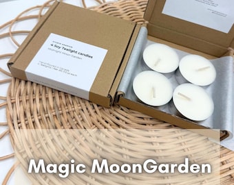 4 tealight candles l Magic Moon Garden l 100% Soy Wax | Vegan l Scented tealights  l small gift l self care