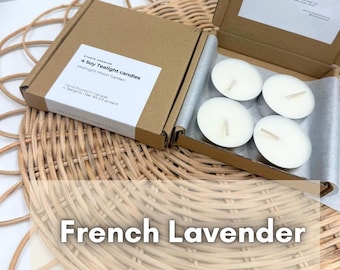 4 tealight candles l French Lavender l 100% Soy Wax | Vegan l Scented tealights  l small gift l self care