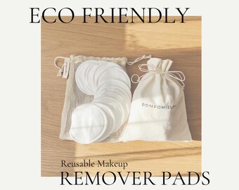 Reusable Makeup Pads – Organic Bamboo and  Cotton | Eco-Friendly and Washable l  Sustainable