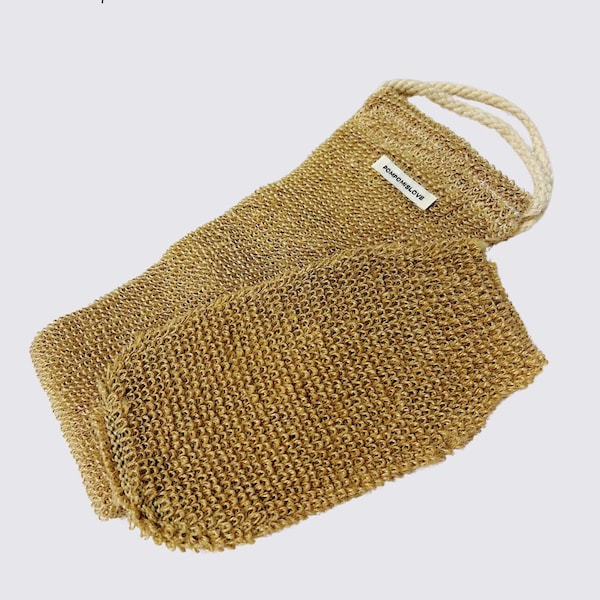 Guante exfoliante natural para baño y cepillo para la espalda: guante reutilizable para una limpieza profunda.
