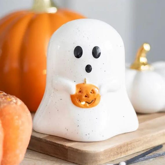 Ghost Tealight Candle Holder - Spooky Halloween Decor