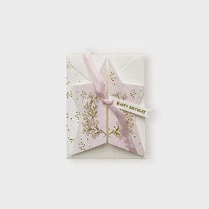 Joyeux anniversaire - Carte lilas et étoile dorée