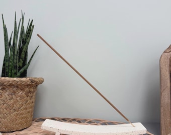 Minimalist Ceramic Incense Holder: Cream Speckle Design