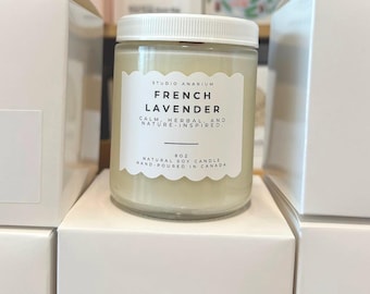 8oz Natural Soy Candle – Handmade Eco-Friendly Candle l Wooden Wick Soy Candle | 8oz Natural Candle | Crackling Wick | Vegan & Non-Toxic