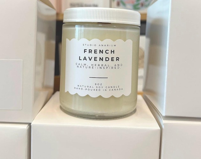 Featured listing image: 8oz Natural Soy Candle – Handmade Eco-Friendly Candle l Wooden Wick Soy Candle | 8oz Natural Candle | Crackling Wick | Vegan & Non-Toxic