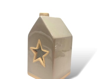 Ceramic House Tealight Holder – Cozy Porcelain Candle House for Home & Holiday Decor | Hygge Gift Idea