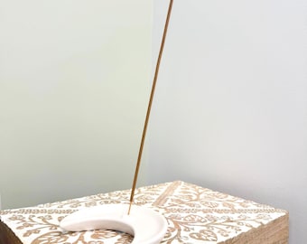 Crescent Moon Ceramic Incense Holder - Minimalist Ash Catcher