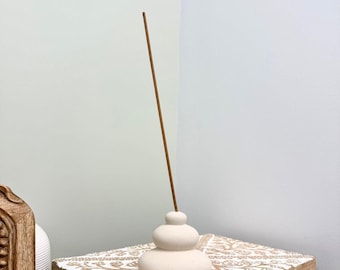 Cream Balancing Stones Incense Holder
