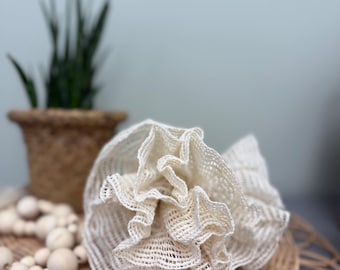 Organic Ramie Bath Pouf: Natural Eco-Friendly Shower Sponge