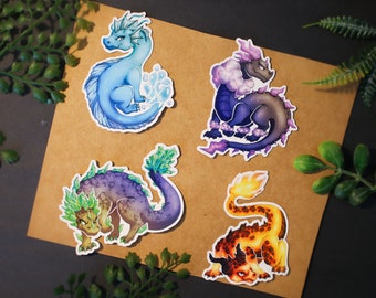 Elemental Dragon Vinyl Stickers