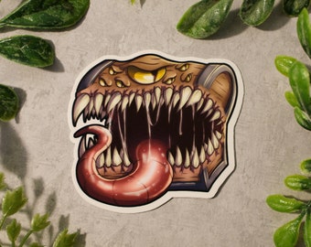 Mimic Treasure Chest Dungeon Monster Vinyl Sticker