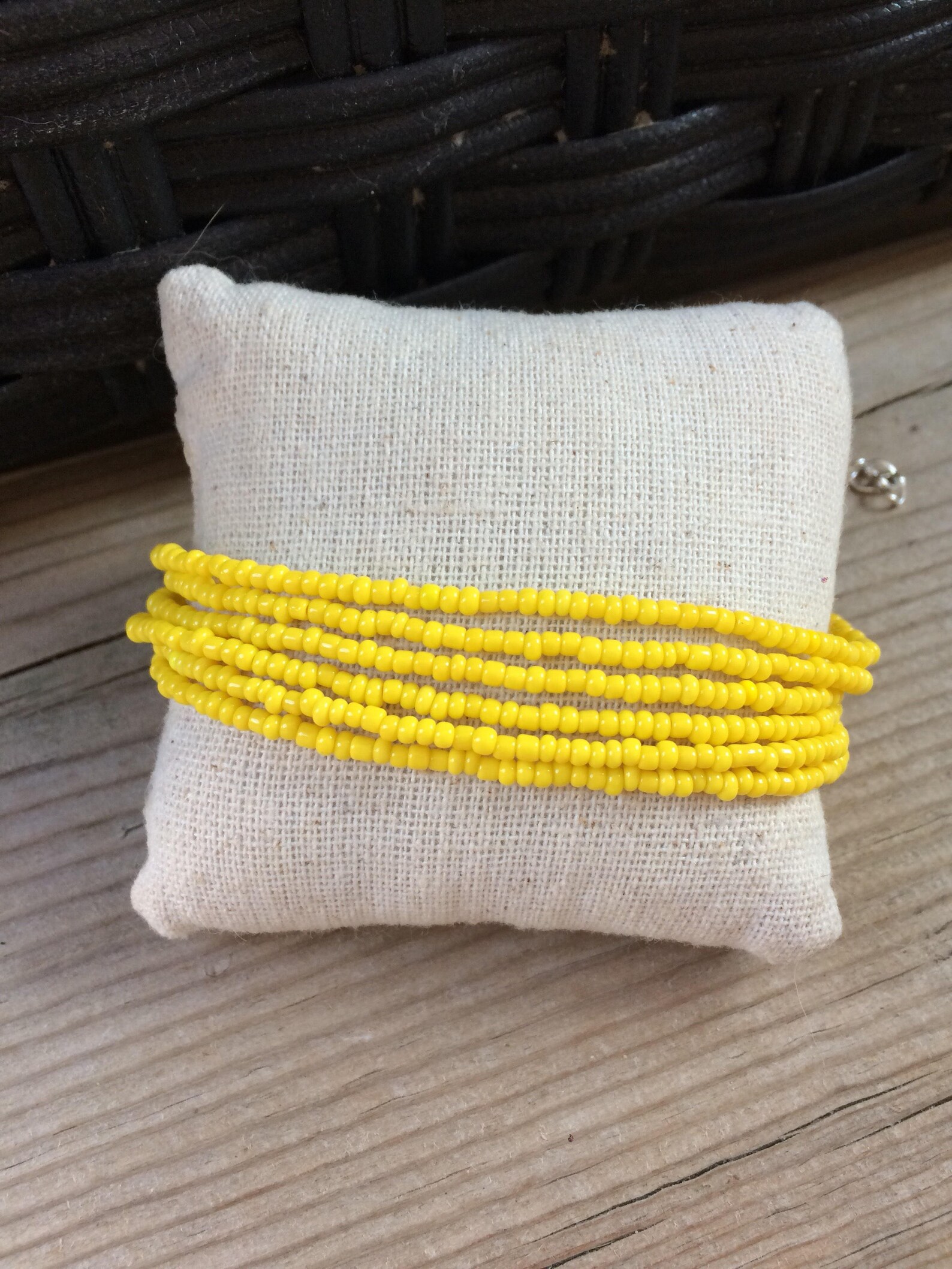 Yellow beaded bracelet yellow multistrand boho bracelet Etsy