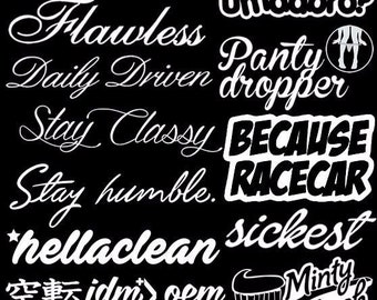 5 Random Red JDM Mega Sticker Pack Lot Stance Low Race Vinyl Decal Stickers 1