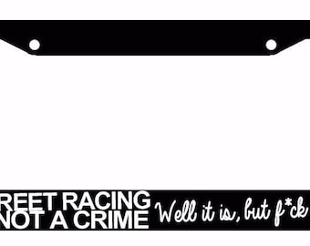blssdfr8m JDM Blessed Tuner Drifting Racing Funny Black License Plate Frame