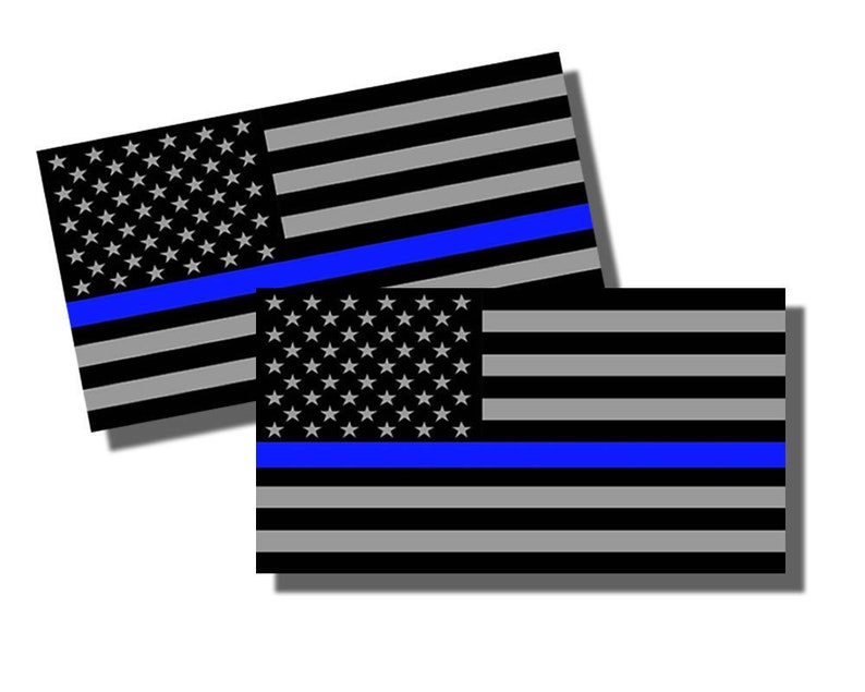 1-10/" Thin Blue Red Line American Subdued Flag Decal USA Police Fire Sticker R