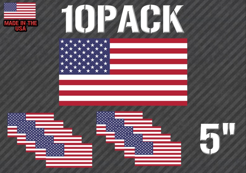 2 Subdued USA United States American Flag Sticker Decal Veteran Military