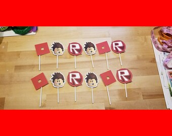 Roblox Inspired Cupcake Cake Toppers - Set of 12 - Birthday Party