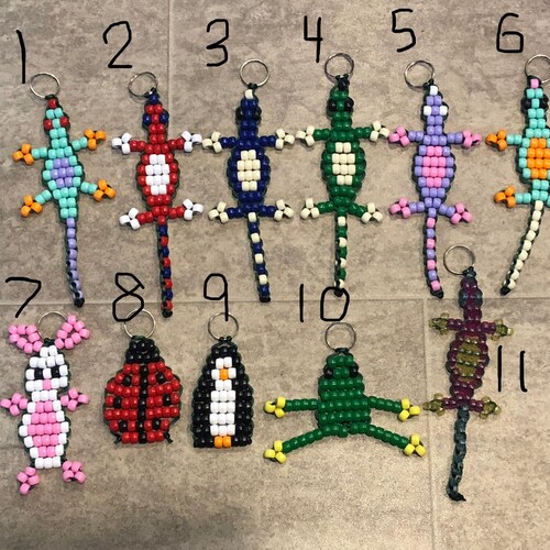 Pony Bead Animal Keychains Handmade by a Creative 7 Year Old Etsy