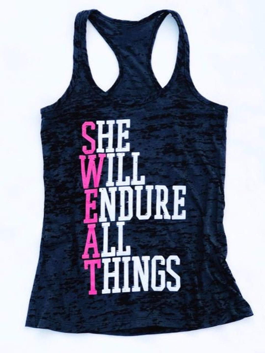 SWEAT She Will Endure All Things black and Pink - Etsy