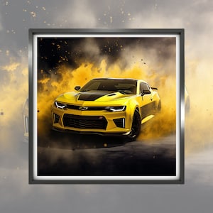 Chevrolet Camaro High-Resolution Digital Artwork, Ready to Print, Instant Download
