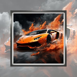 Lamborghini #2 High-Resolution Digital Artwork, Ready to Print, Instant Download