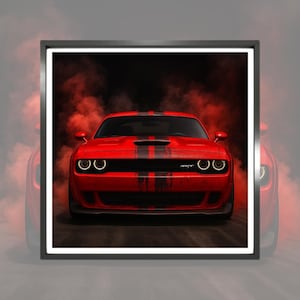 Dodge Challenger SRT Hellcat High-Resolution Digital Artwork, Ready to Print, Instant Download