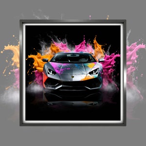 Lamborghini #3 High-Resolution Digital Artwork, Ready to Print, Instant Download