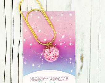 Pink Confetti Bauble Planner Charm - Planner Accessories, Travelers Notebook Charm