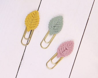 Fall Leaves 3-pc Planner Clip Set | Planner Accessories, Paperclip Bookmark, Planner Gift