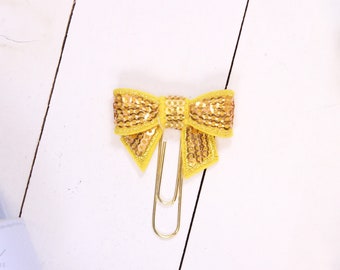 Sequin Bow Planner Clip | Planner Accessories, Paperclip Bookmark, Planner Gift