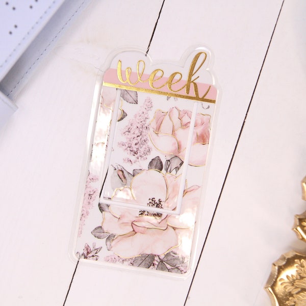 Floral Week Planner Page Marker Bookmark | This Week Functional Planner Accessories