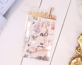 Floral Week Planner Page Marker Bookmark | This Week Functional Planner Accessories