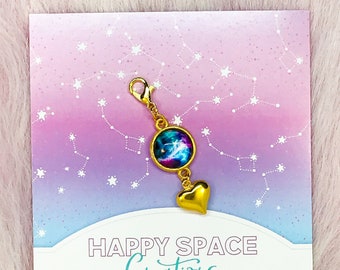 Nebula Heart Planner Charm - Galaxy Planner Accessories, Travelers Notebook Charm