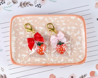 Strawberry Candy Planner Charms - Planner Accessories, Travelers Notebook Charm