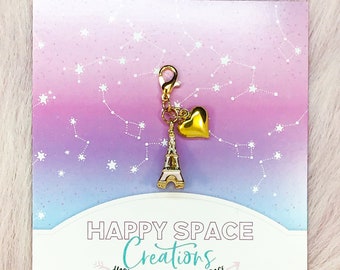 Eiffel Tower Paris Planner Charm, Travelers Notebook Charm