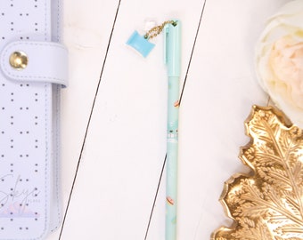 Kawaii Cat Pastel Dessert Gel Pens with Charm | Planner Accessories, Stationery Gifts