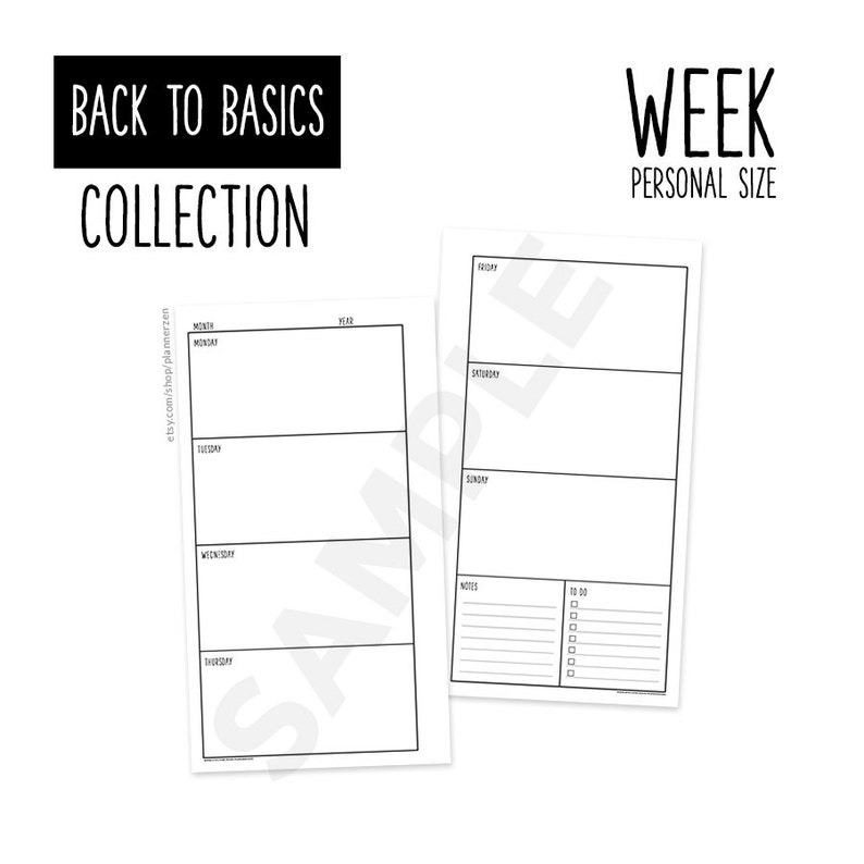 Printable Personal Planner Inserts Refills PERSONAL Size - Etsy